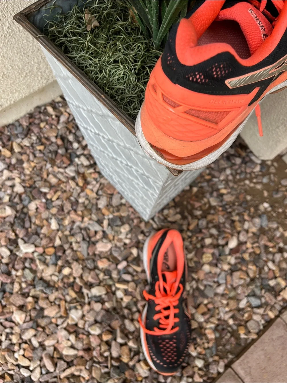 Asics Running shoes women’s 8 1/2 fit me perfectly I wear 7 1/2 regular shoes.